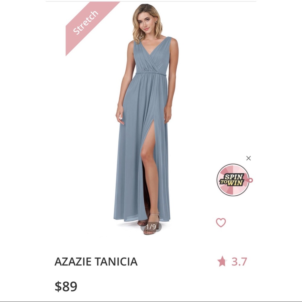 Azazie dusty blue bridesmaid dress